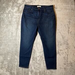 Madewell Petite Curvy High-Rise Skinny Blue Jeans in Hayes Wash Size 34P Women's
